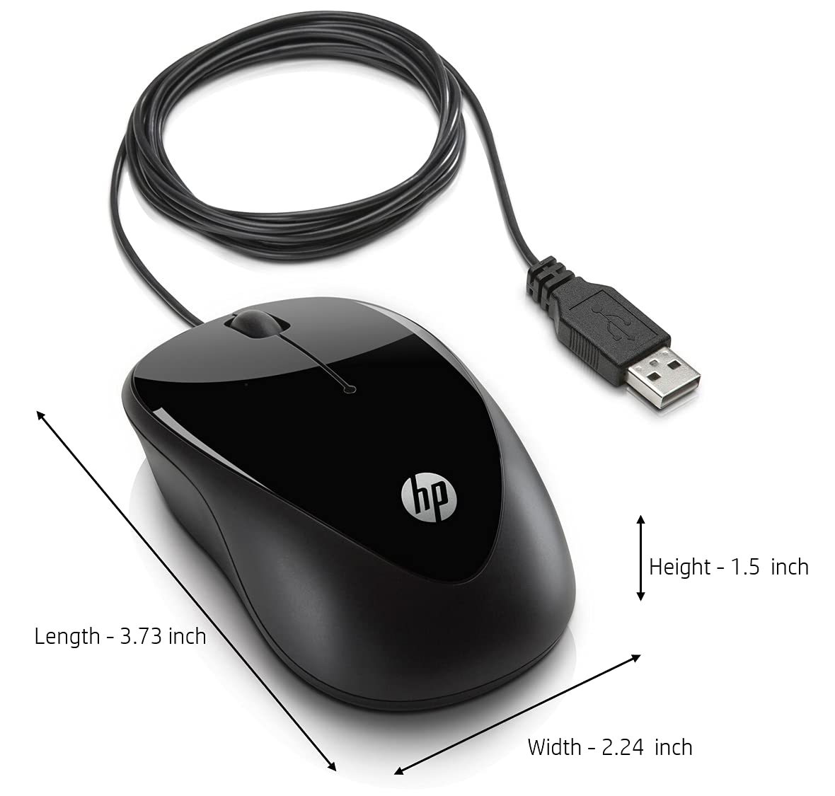 HP X1000 Wired Mouse (Black/Grey)